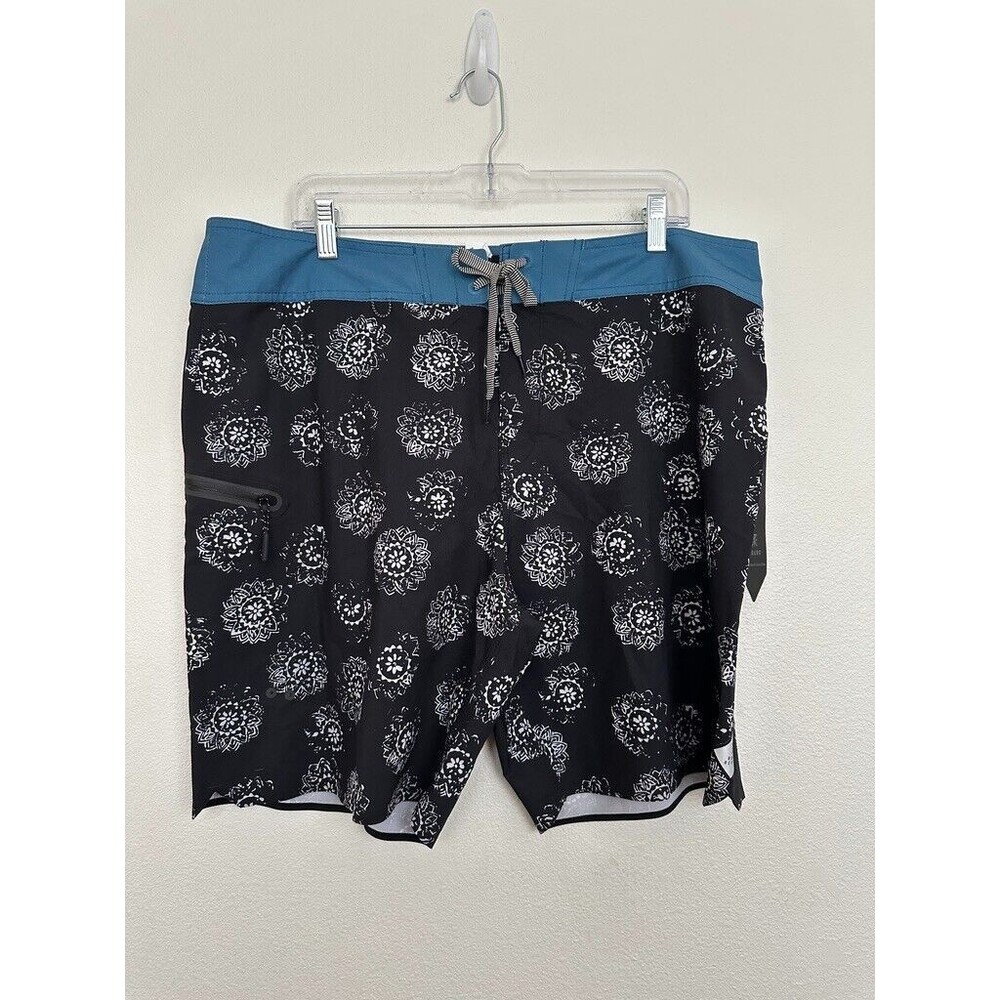 NWT Roark Savage Board Shorts Blue Black Swimming Beach Resort Drawstring Men 38
